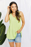 Blumin Apparel Chance of Sun Full Size Ribbed V-Neck Tank in Green - Charming Charlie