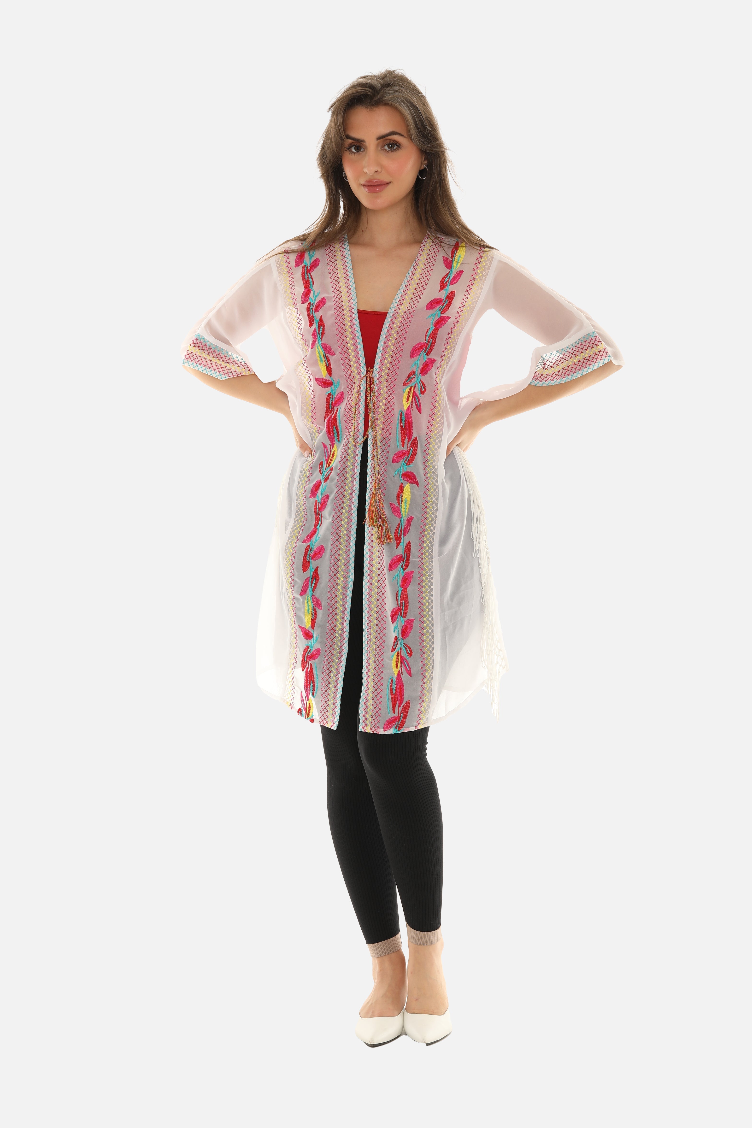 Petal Embroidered Mesh Dusters/ Coverup - Charming Charlie Main image