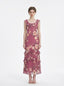 Plum Floral Ruffle Tiered Maxi Dress