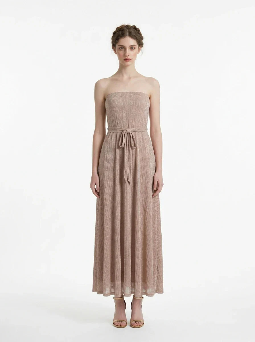 Rose Gold Strapless Maxi Dress Main image