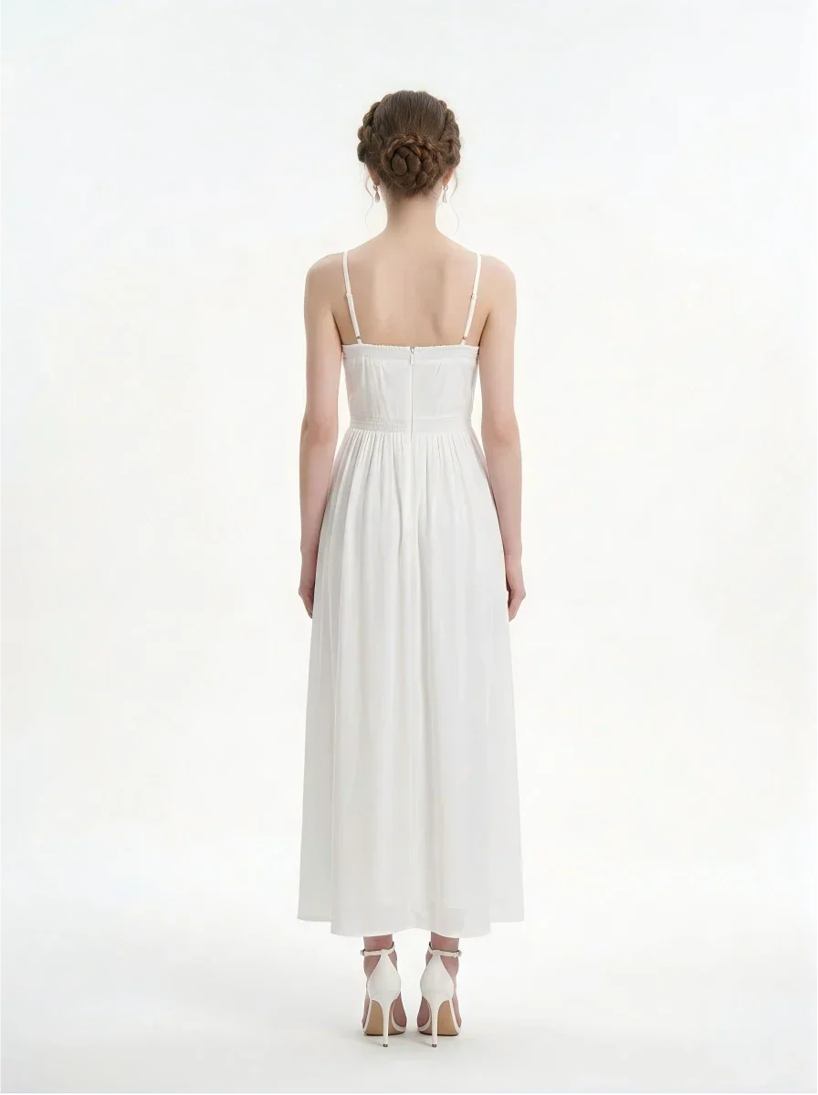 White Halterneck Cut Out Maxi Dress Secondary image