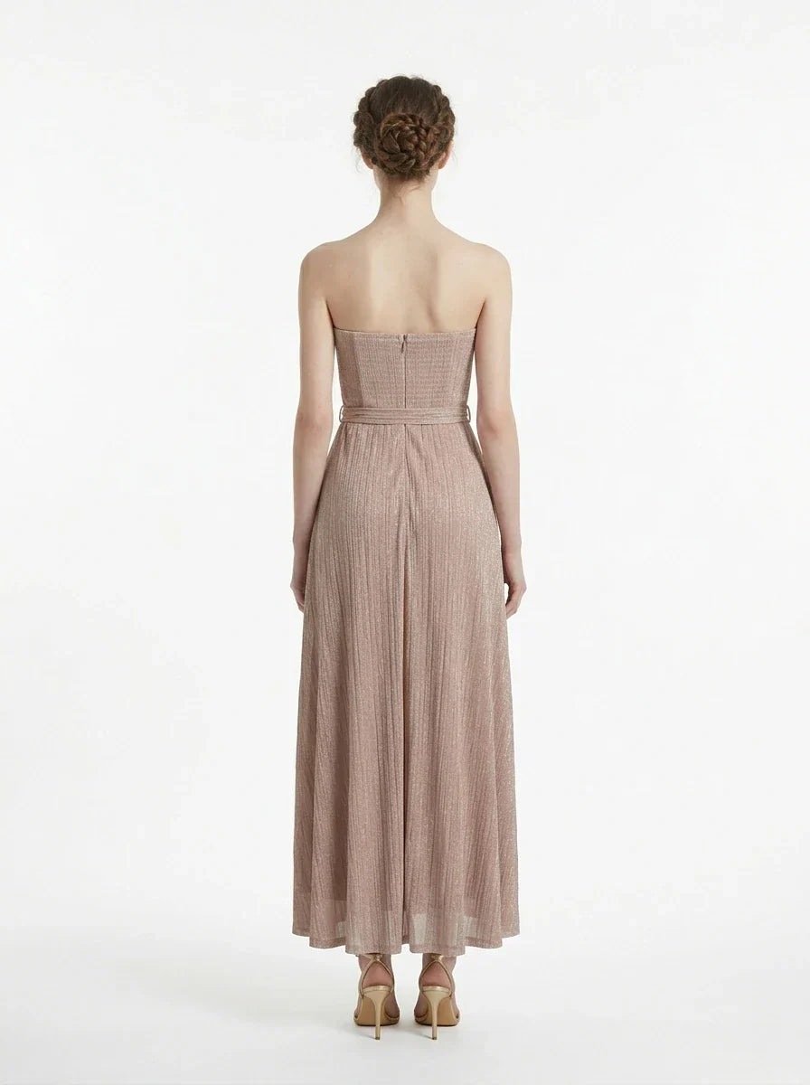 Rose Gold Strapless Maxi Dress Secondary image