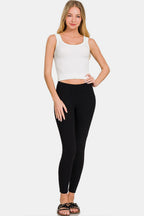 Zenana Ribbed Round Neck Cropped Tank - Charming Charlie