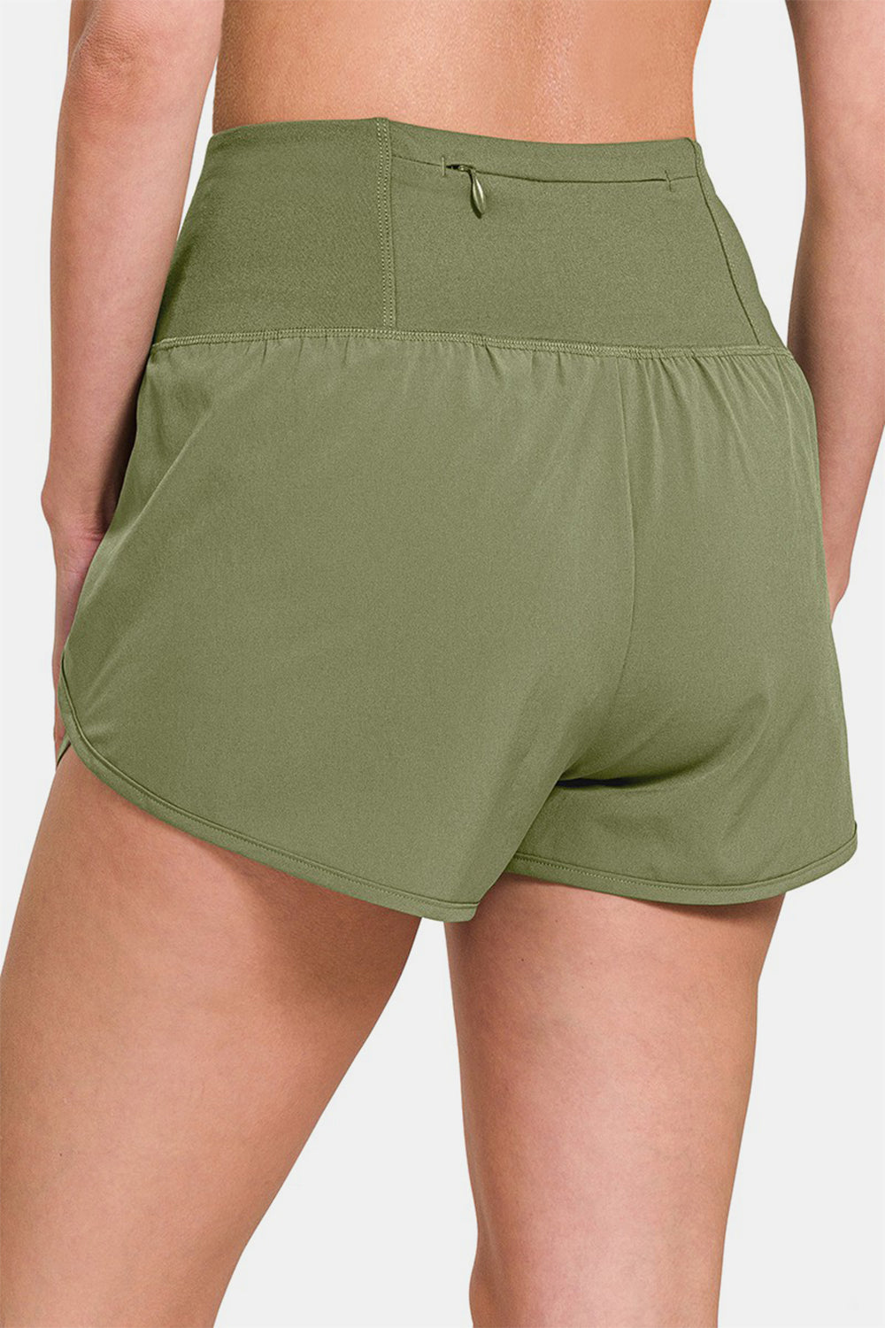 Zenana High-Waisted Zippered Back Pocket Active Shorts Secondary image