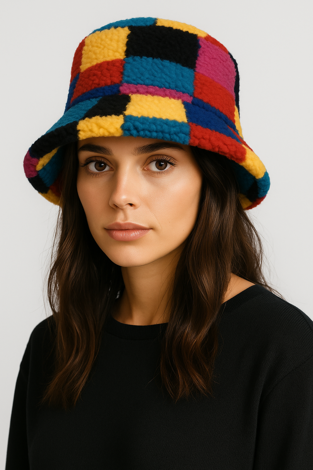 Color Block Sherpa Bucket Hat - Charming Charlie Main image