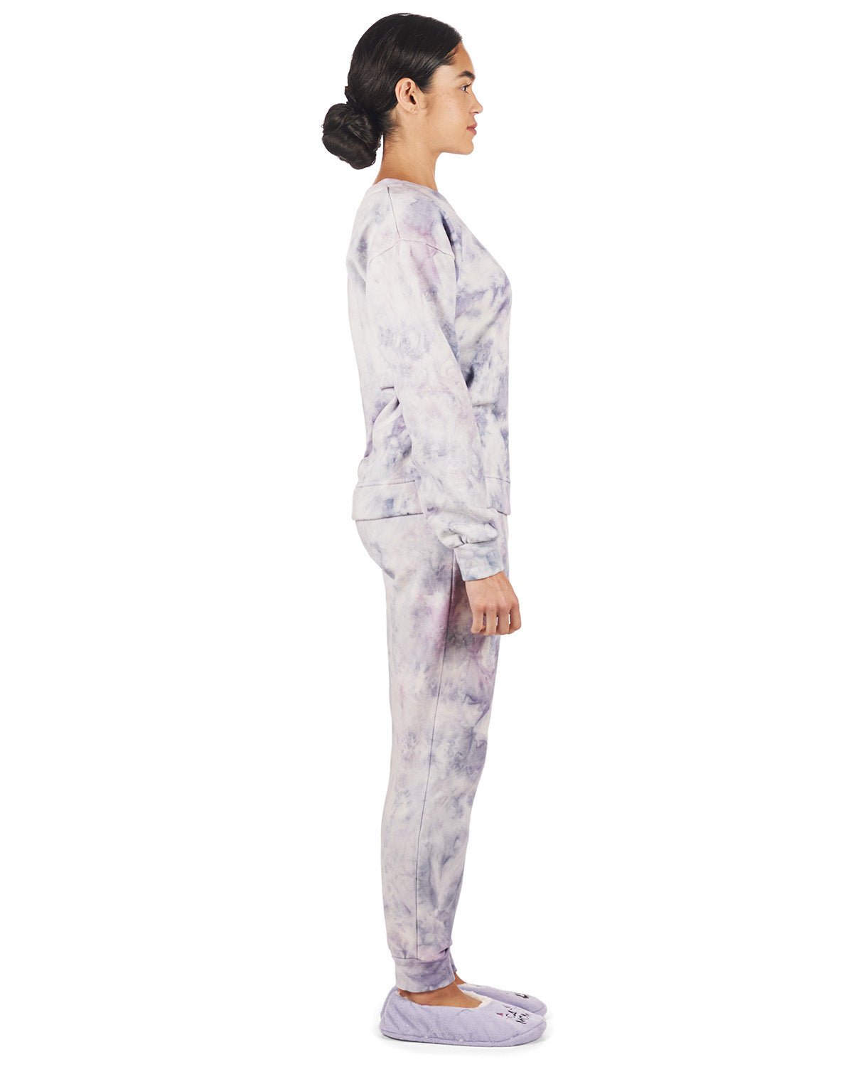 Women's Tie Dye French Terry Cotton Blend Jogger Pants Set Secondary image