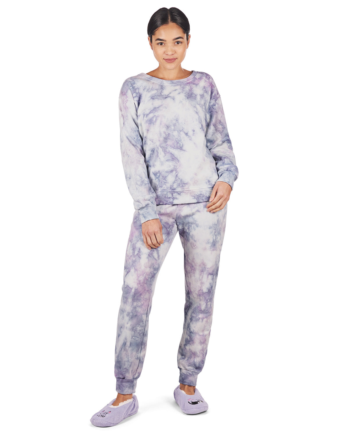 Women's Tie Dye French Terry Cotton Blend Jogger Pants Set - Charming Charlie Main image