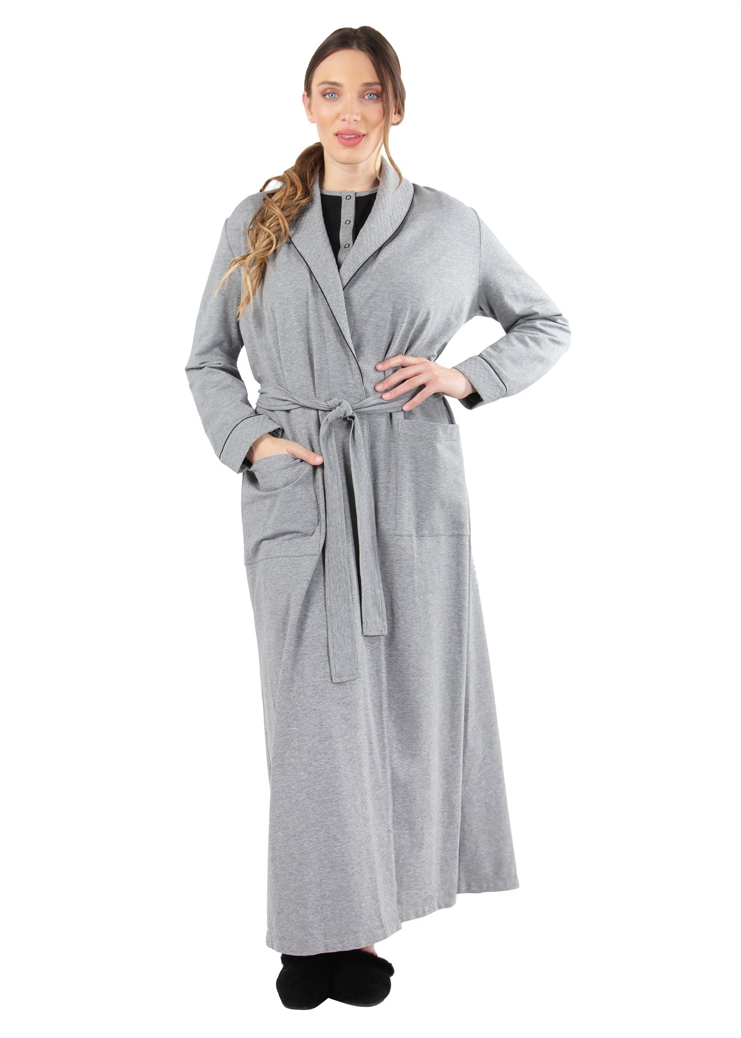Women's Cotton Blend Heavy Quilted Full-Length Robe - Charming Charlie Main image