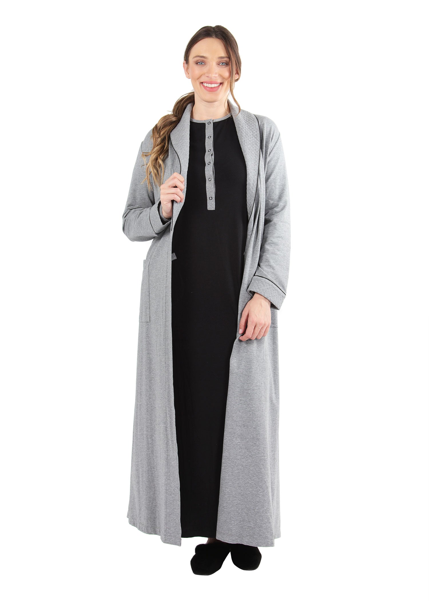 Women's Cotton Blend Heavy Quilted Full-Length Robe Secondary image