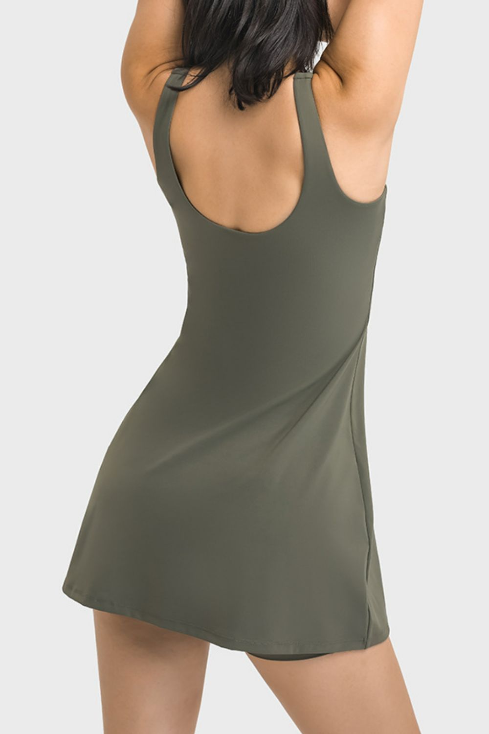 Square Neck Sports Tank Dress with Full Coverage Bottoms Secondary image